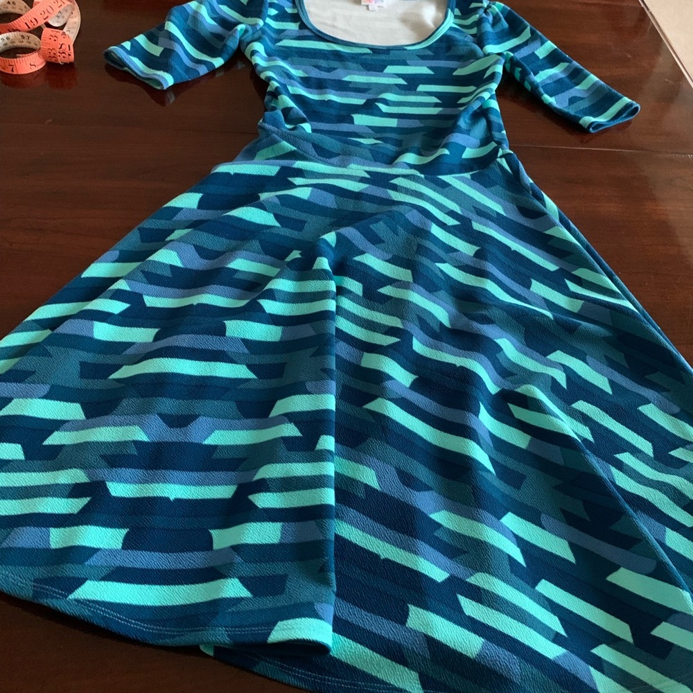 Blue and Teal Patterned Dress